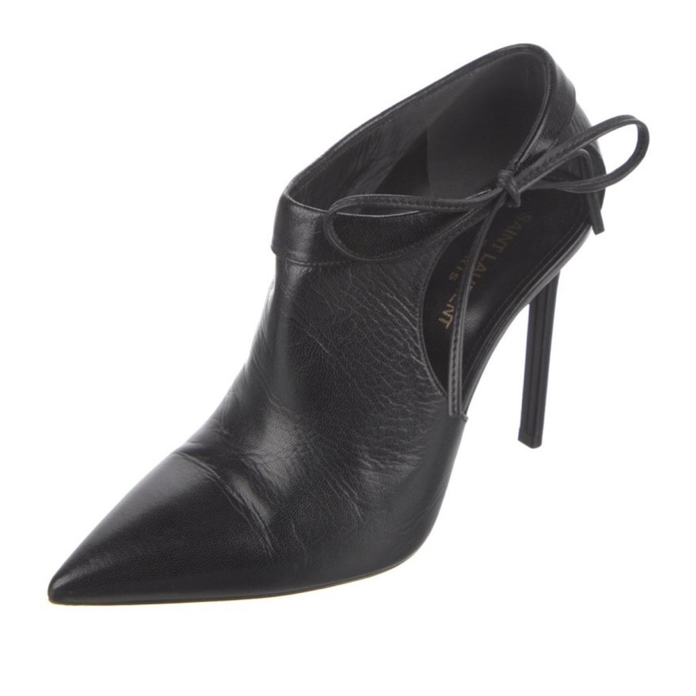 Saint Laurent leather ankle boots, black, size 37.5 / 7.5